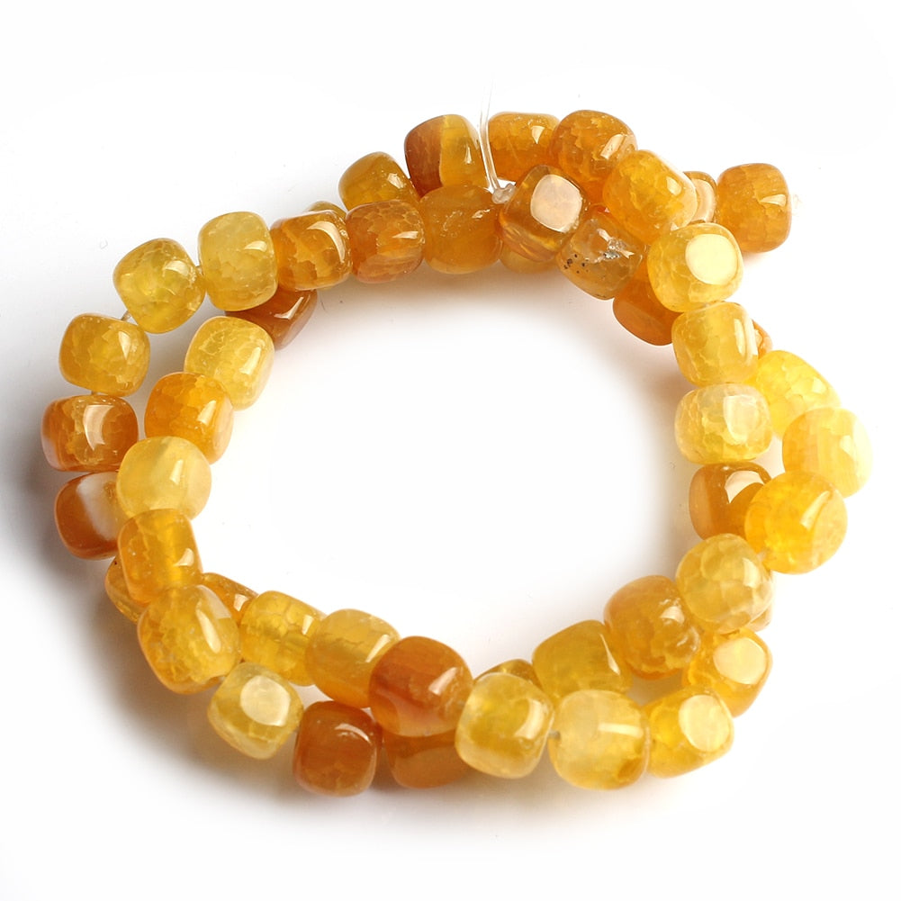 Natural Stone Agate Jade Cube Square Bead