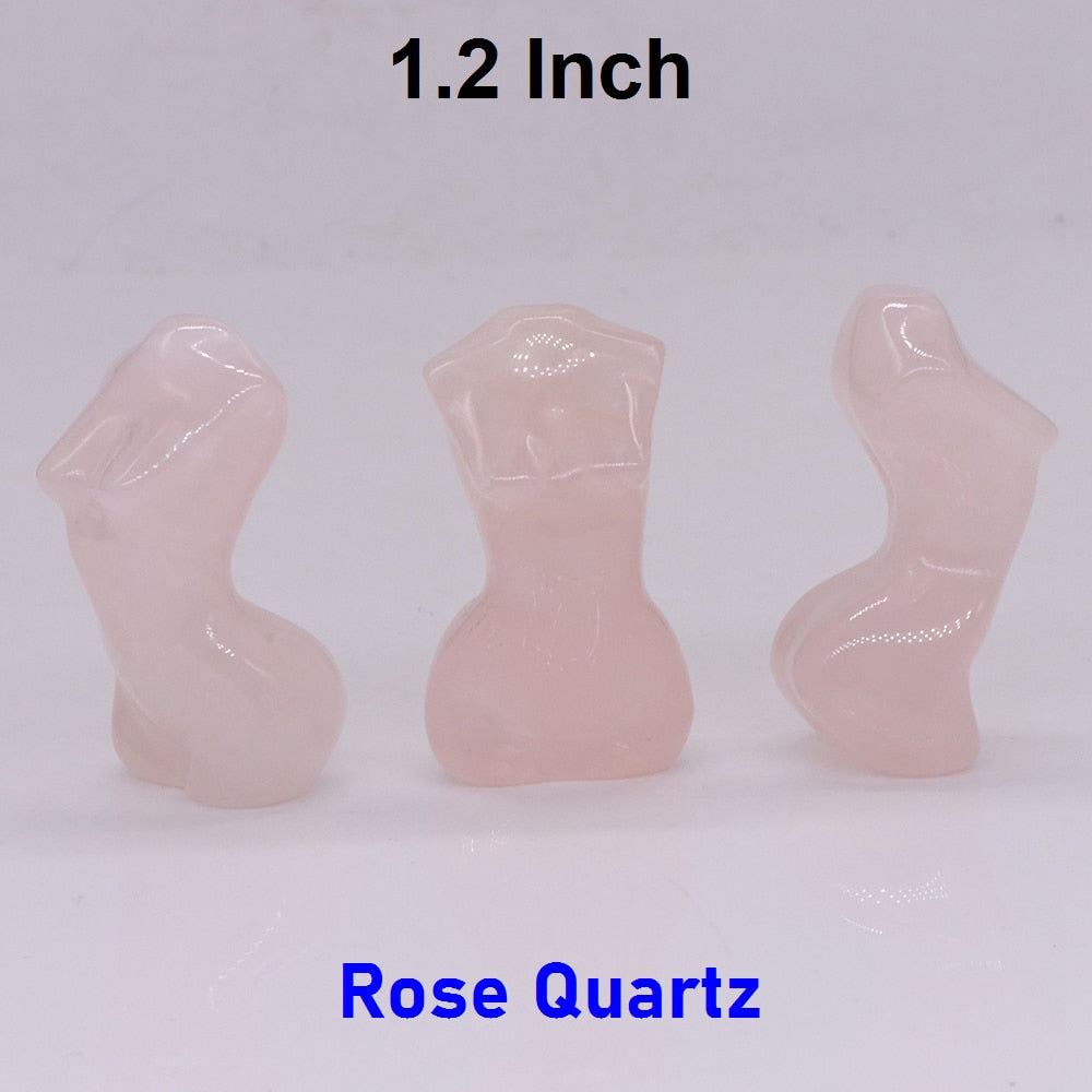 Stone Sex Lady Model Statue Mini Handmade Body Carved