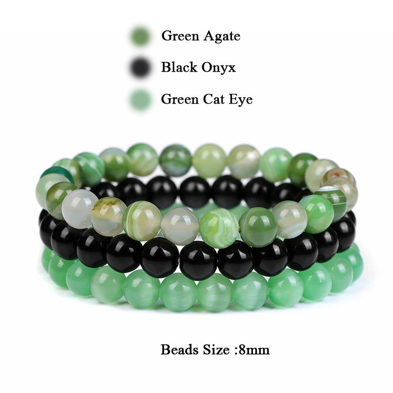 8mm Natural Stone Bracelet Sets Rhodonite