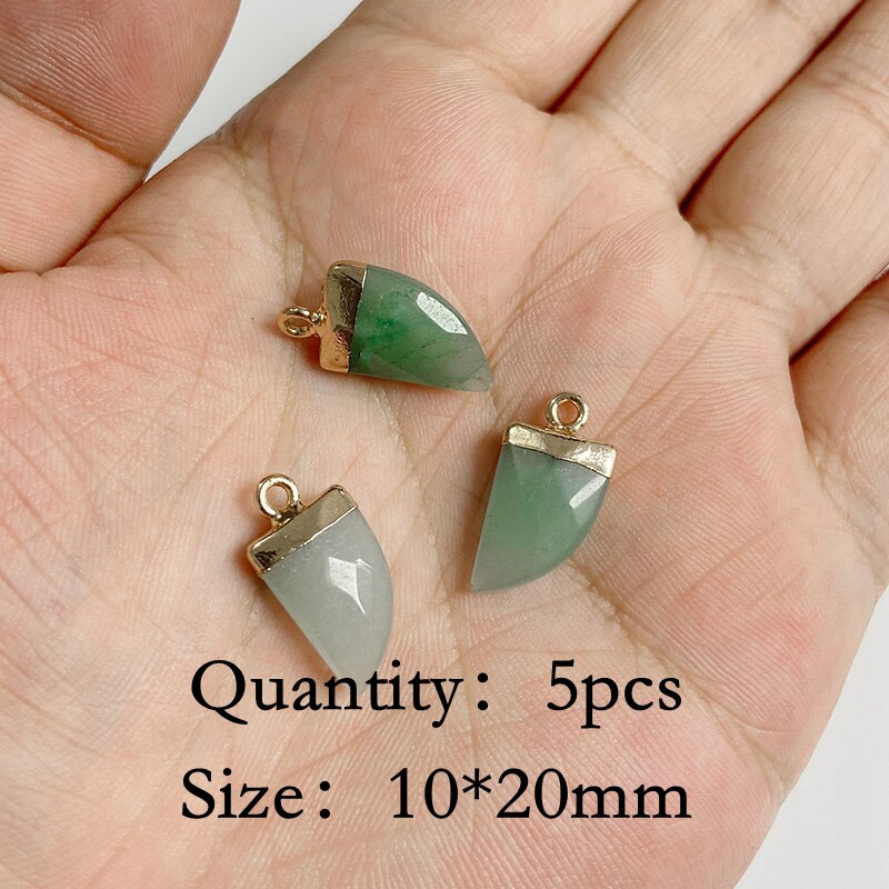 Natural Green Aventurine Jades Stone Pendant Beads