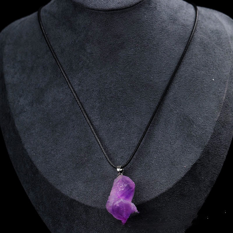 Natural Amethysts Flower Necklace Reiki Healing Stone