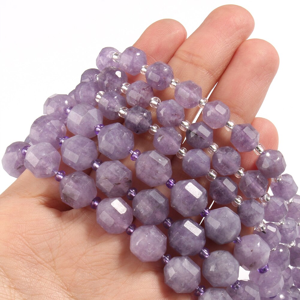 Natural Stone Faceted Amethyst Beads