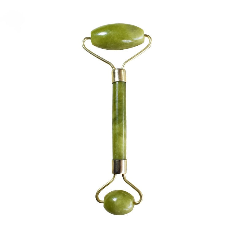 Green jade roller facial beauty