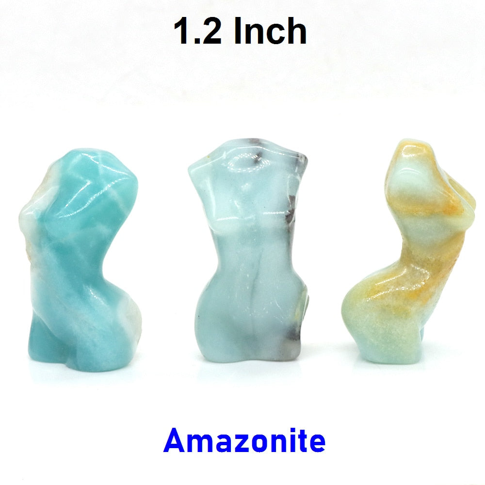 Stone Sex Lady Model Statue Mini Handmade Body Carved