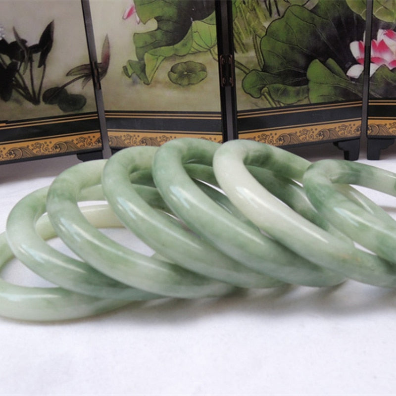 Hand Carved Round Bar Jade Bracelet Fashion