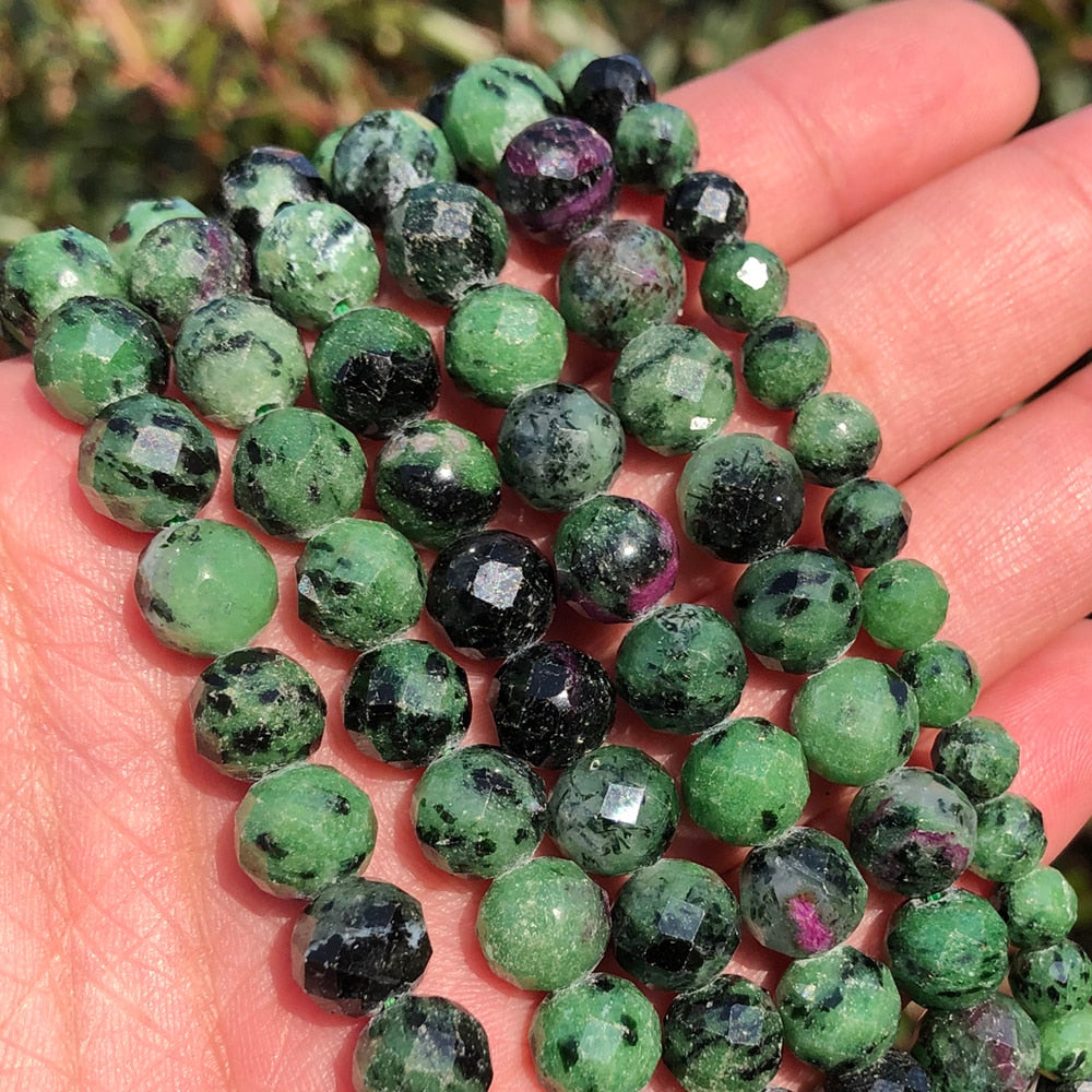 Round Loose Gemstone Beads Bracelet Necklace