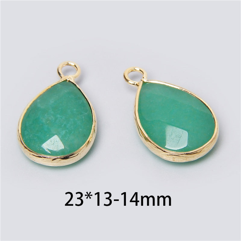 Natural Stone Charm Pendant Quartz Labradorite