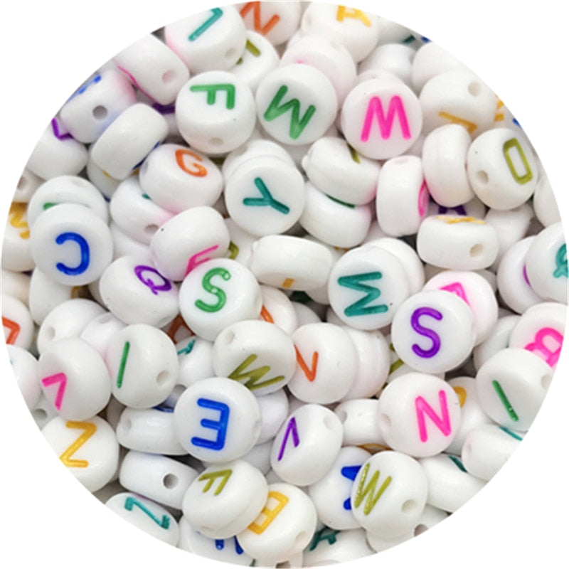 Letter Beads Oval Shape Mixed Alphabet