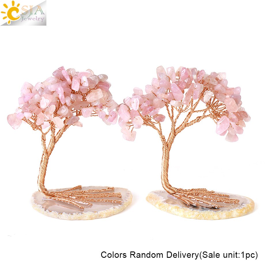 Crystal Money Tree with Agate Slices Love Heart