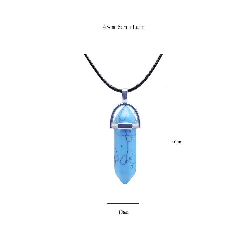 Point Pillar Bullet Hexagonal Column Necklace Stone