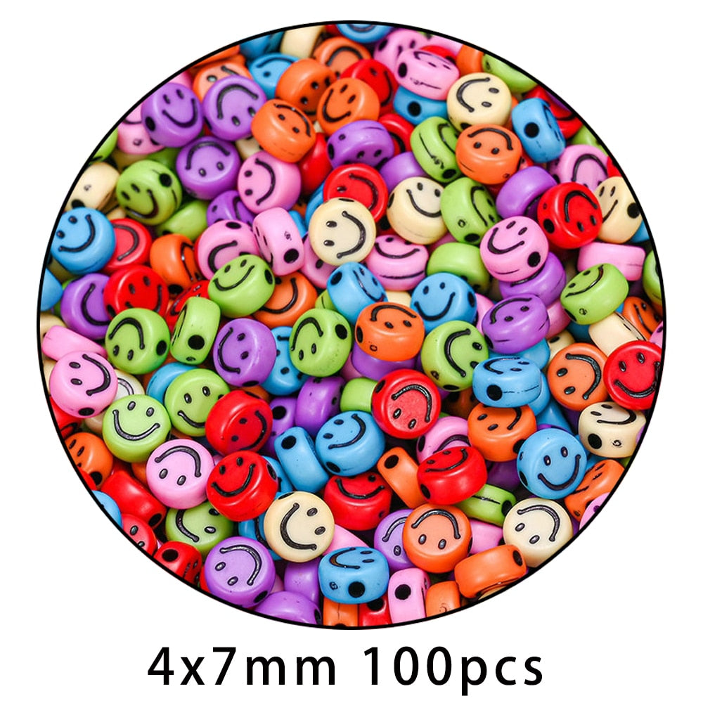 iYOE Mix Acrylic Smiley Beads Luminous Spacer Beads