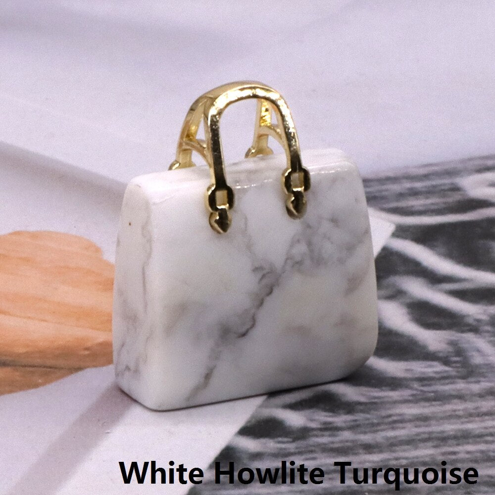 Women Bag Shaped Natural Healing Crystal Amethyst