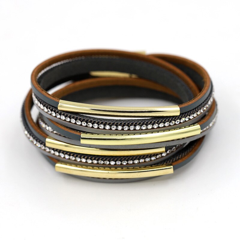 Women's Bracelet Jewelry Multi-Layer Leather Winding