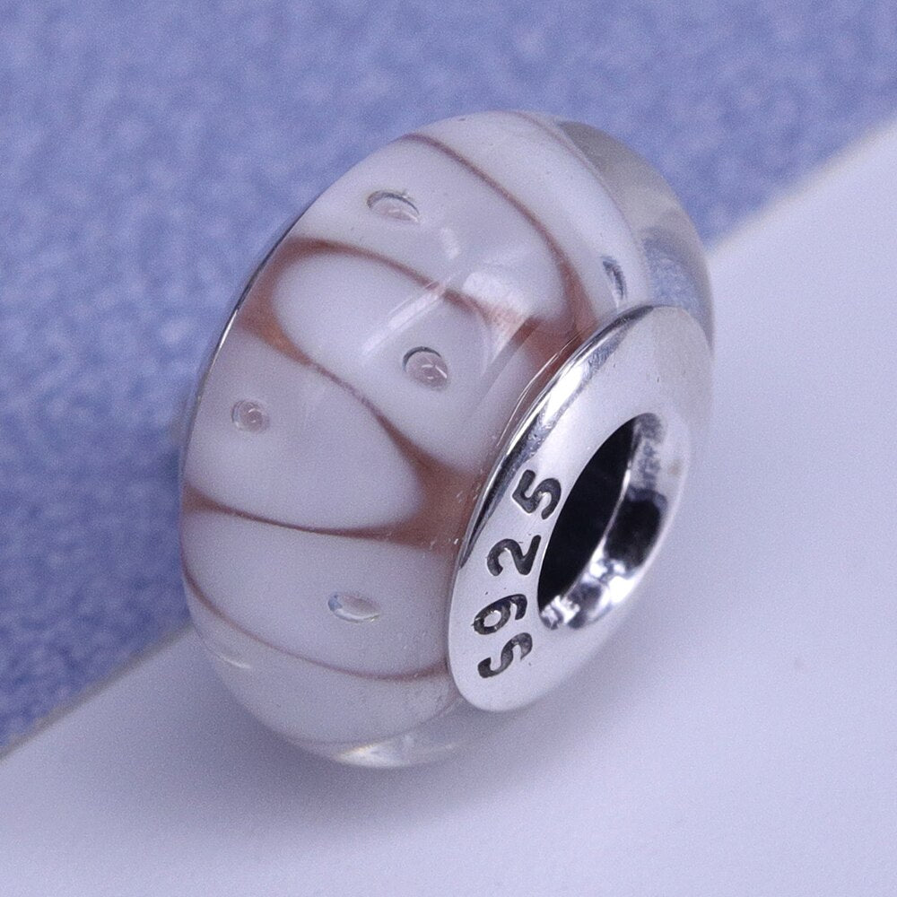 Sterling Silver Glass Bead Wood Stone Murano Flower