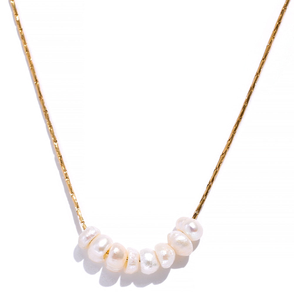 Tarnish Free Natural Pearl Beads Chic Exquisite Necklace