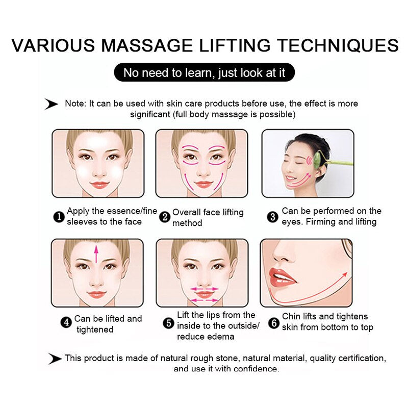 Massager Jade Roller for Face Natural Jade Stone