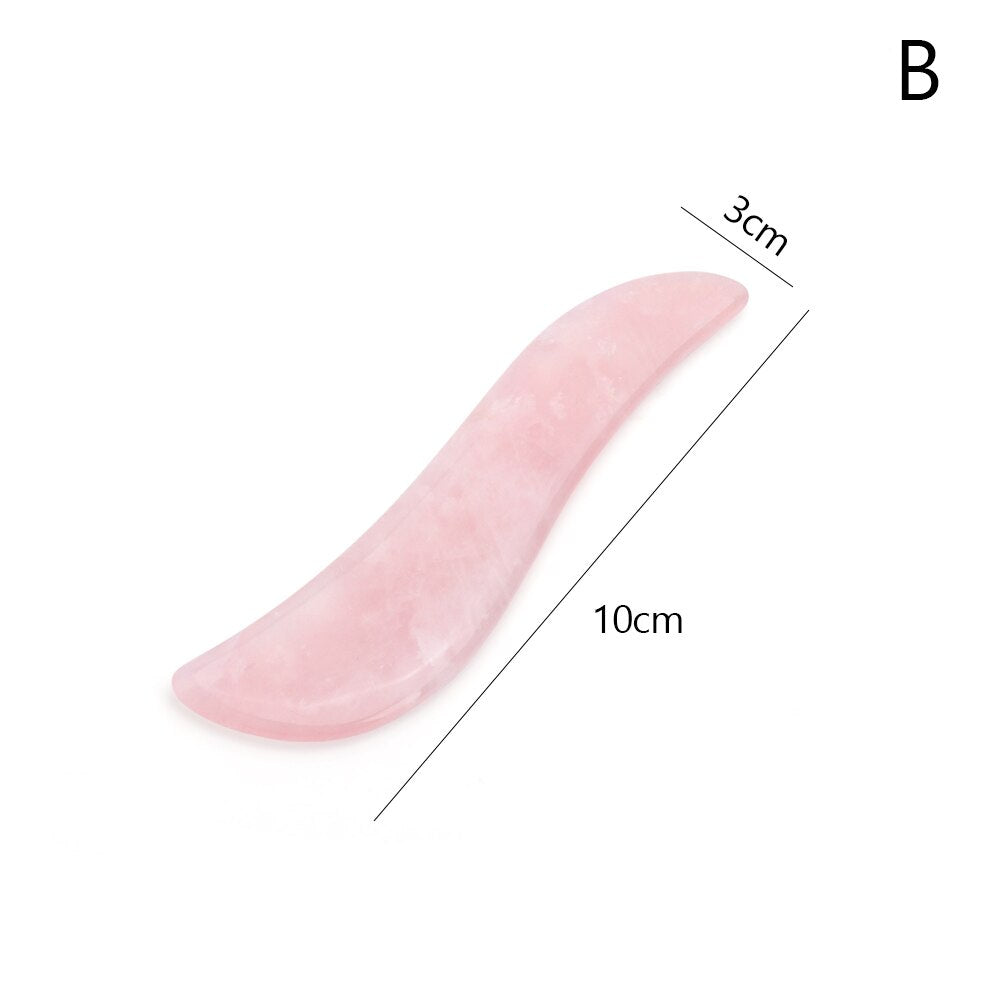 Natural Rose Quartz Jade Stone Gua Sha Massage