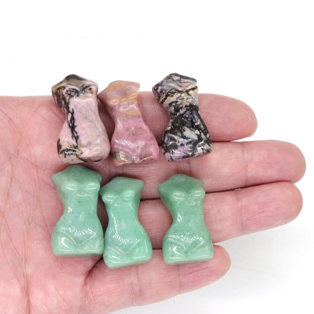 Stone Sex Lady Model Statue Mini Handmade Body Carved