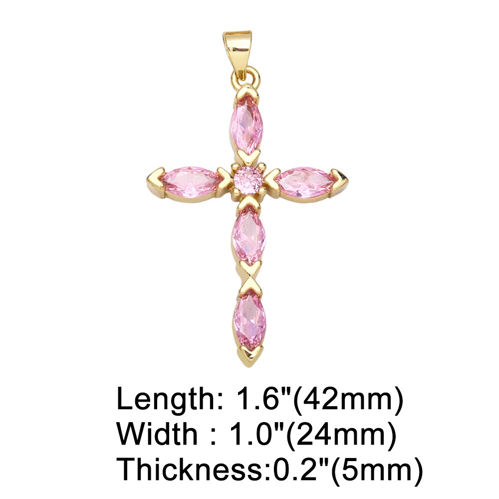 Big Rainbow Colorful Cross Pendants for Necklace