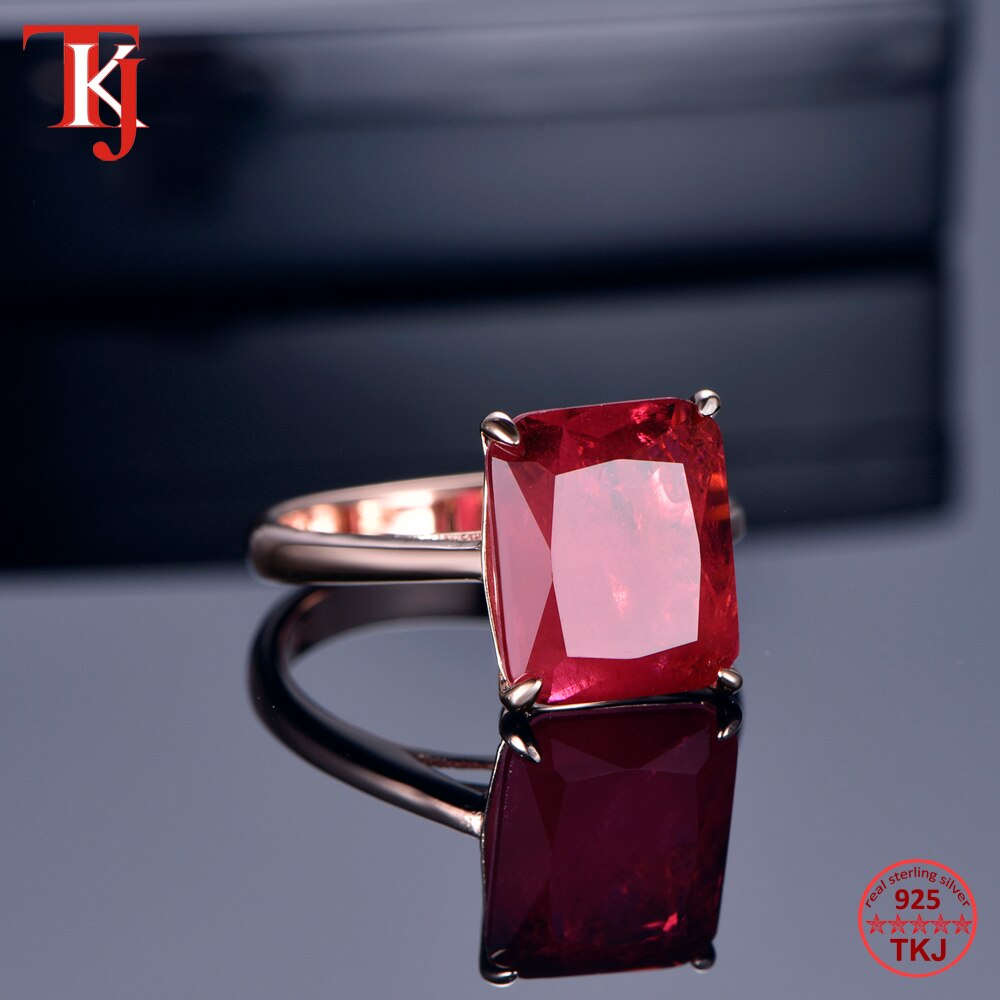 TKJ Emerald Ring Ruby Genuine Ladies Ring