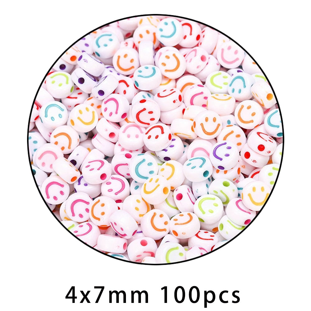 iYOE Mix Acrylic Smiley Beads Luminous Spacer Beads