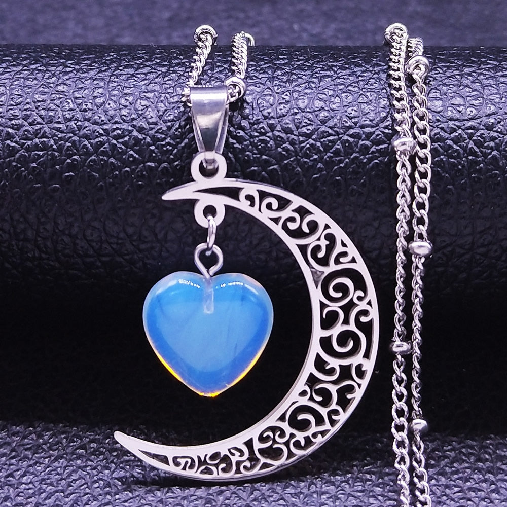 Black Color Stainless Steel Natural Stone Charm