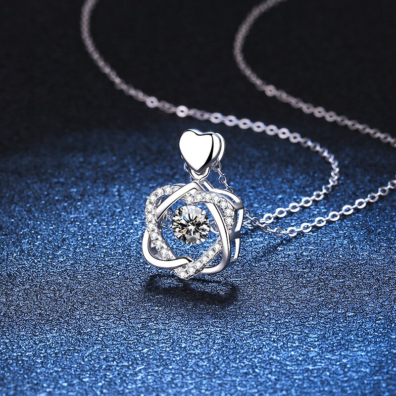 Moissanite Necklace for Women Sparkling Simulated