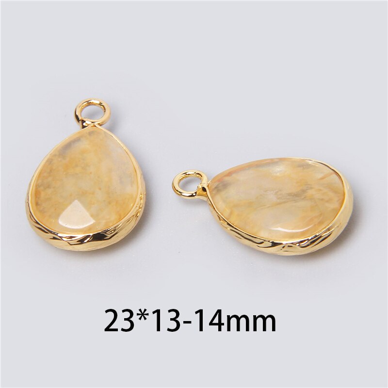 Natural Stone Charm Pendant Quartz Labradorite