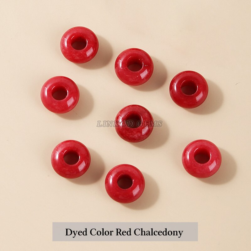Natural Agate Jade Quartz Stone Big Hole Beads