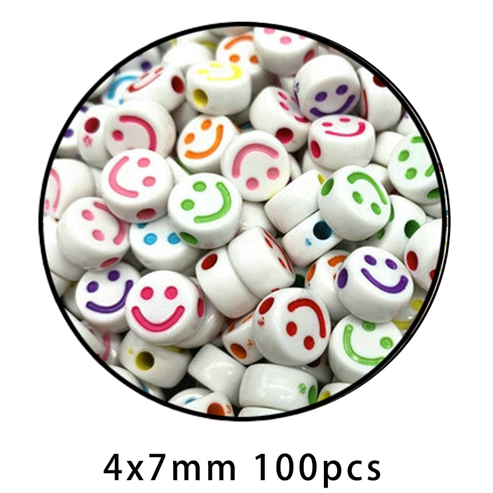 iYOE Mix Acrylic Smiley Beads Luminous Spacer Beads