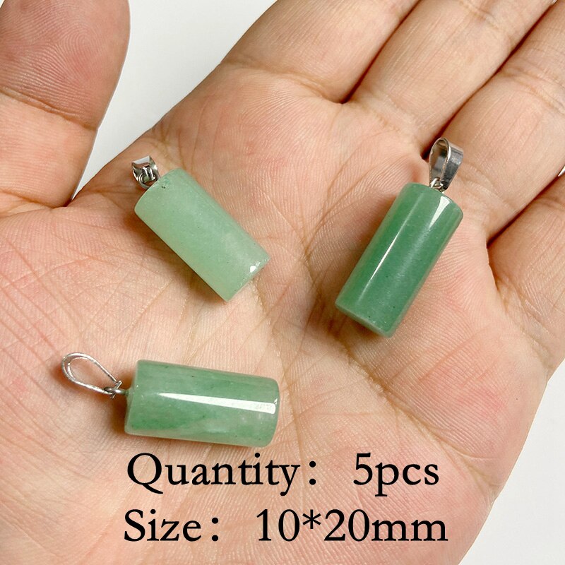 Natural Green Aventurine Jades Stone Pendant Beads