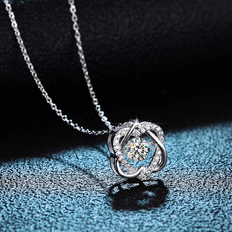 Moissanite Necklace for Women Sparkling Simulated