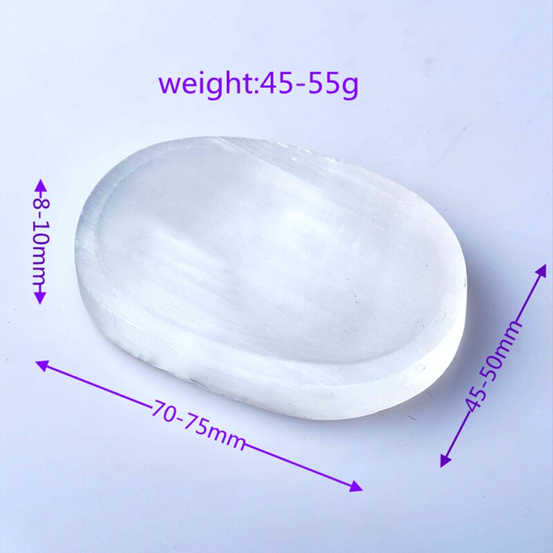 Natural Selenite Bowl Plate Rough Carved Quartz