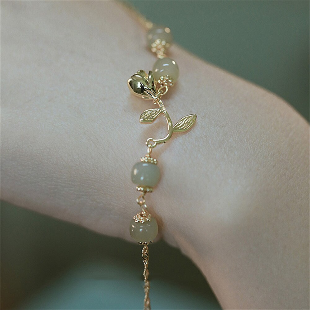 Natural Hetian Jade Chain Female Bracelet