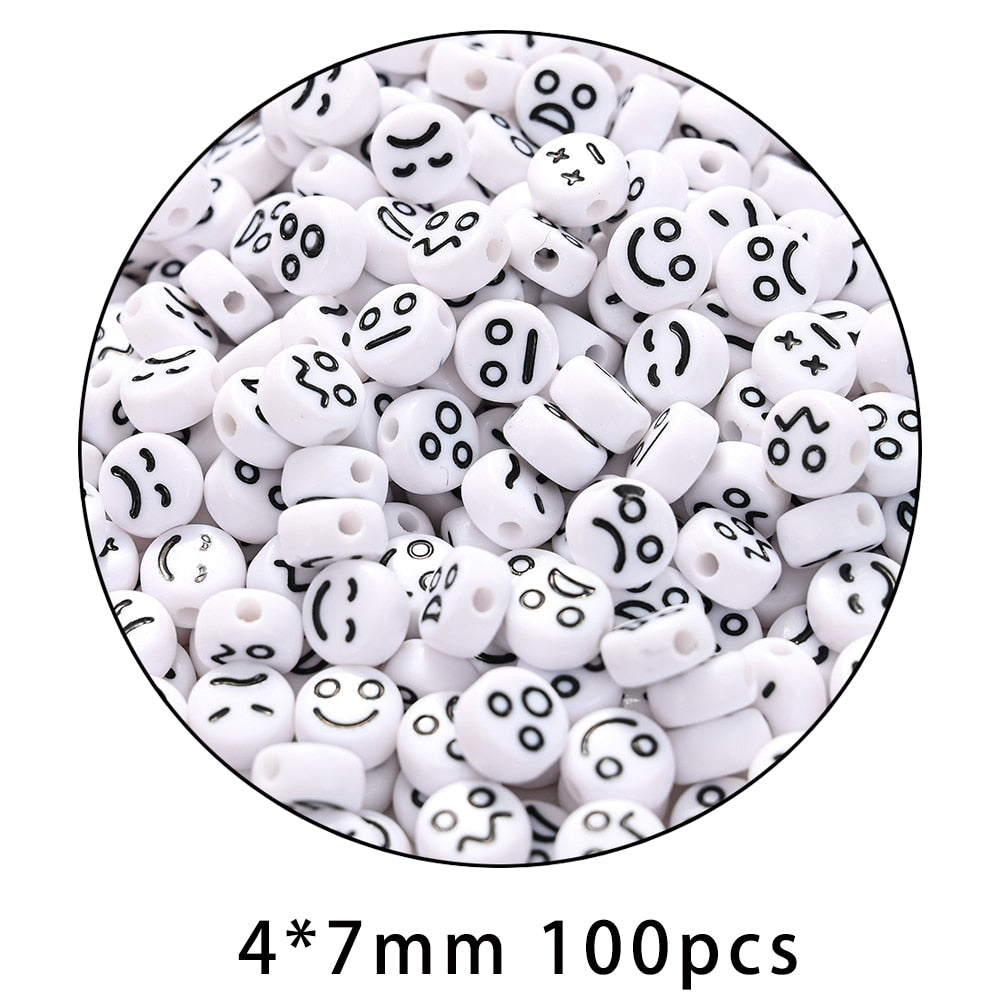 iYOE Mix Acrylic Smiley Beads Luminous Spacer Beads