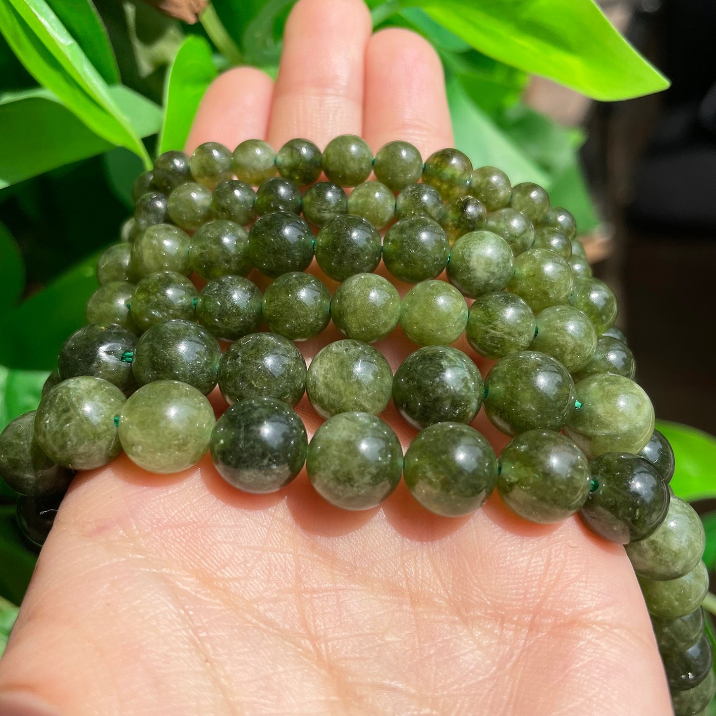 Natural Minerals Stone Green Jades Round Loose