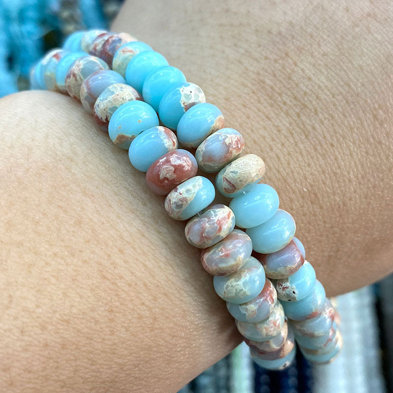 Rondelle Natural Stone Jades Agat Labradorite