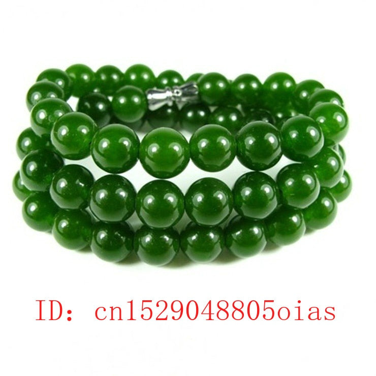Natural Green Jade Beads Necklace Jadeite