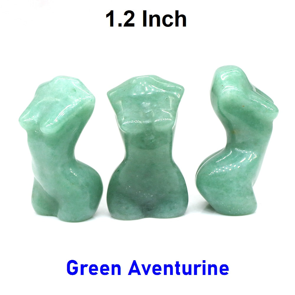 Stone Sex Lady Model Statue Mini Handmade Body Carved
