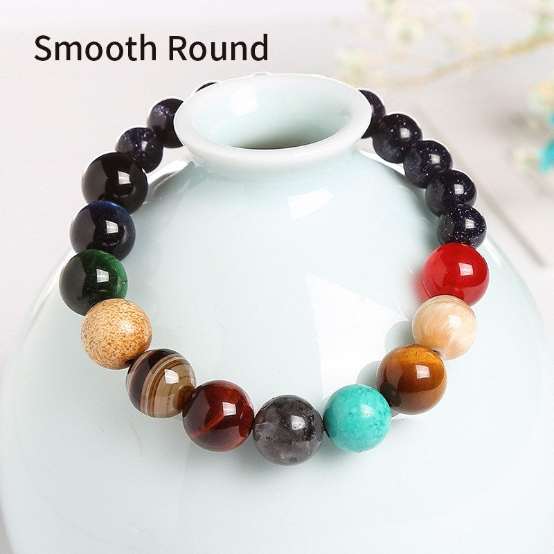 JD Natural Stone Eight Planets Bead Bracelet