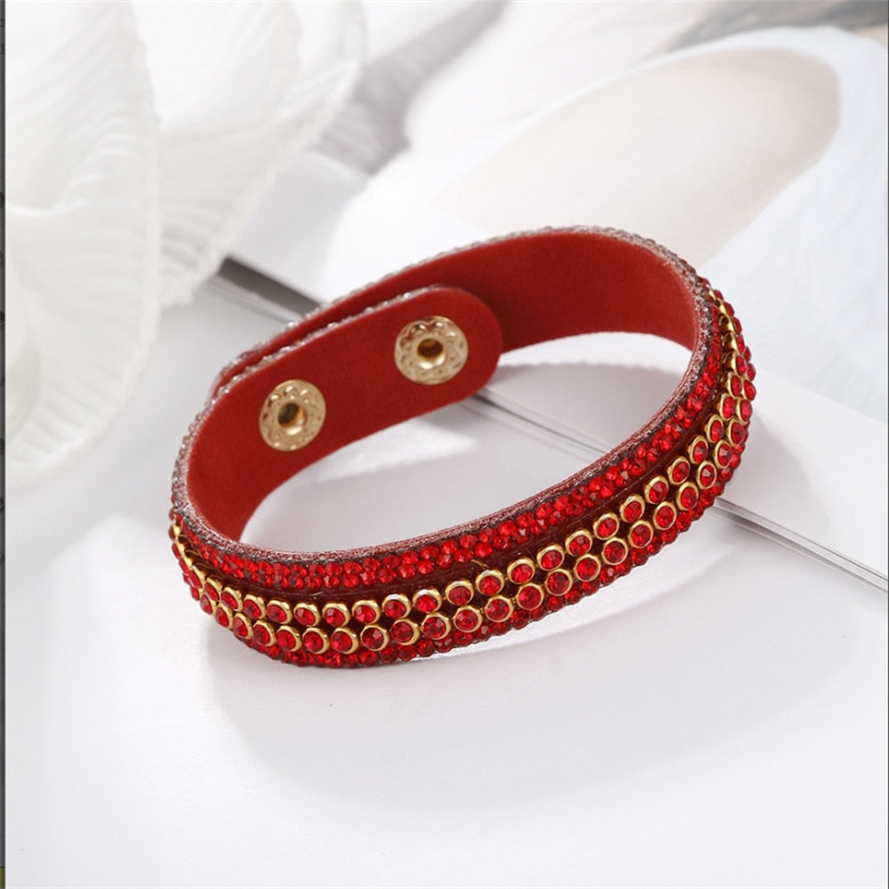 Stone Bracelets For Women Wrap Cuff Slake Leather