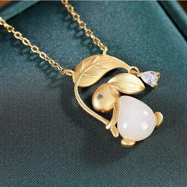 Natural Hetian White Jade Golden Branch Jade