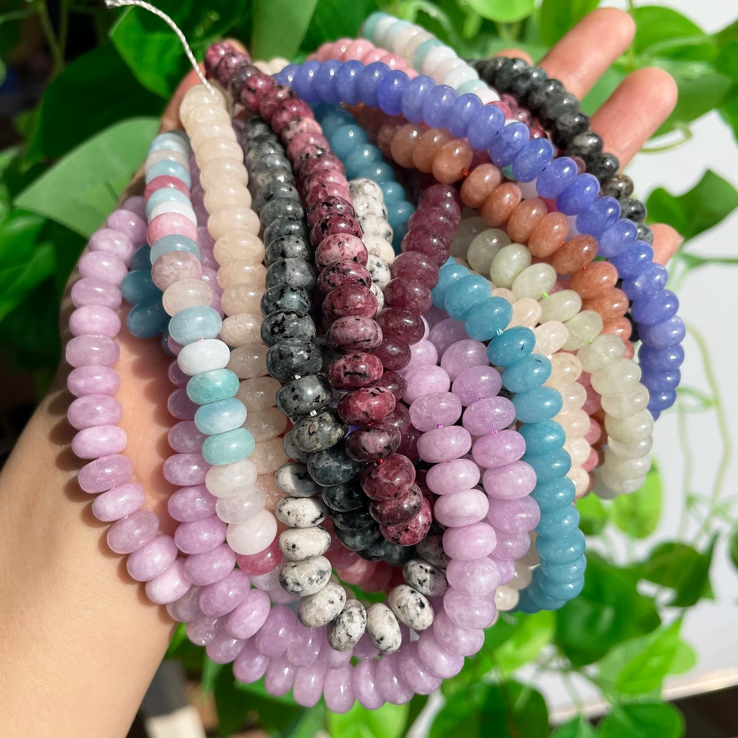 Natural Gem Stone Morganite Angelite Jades