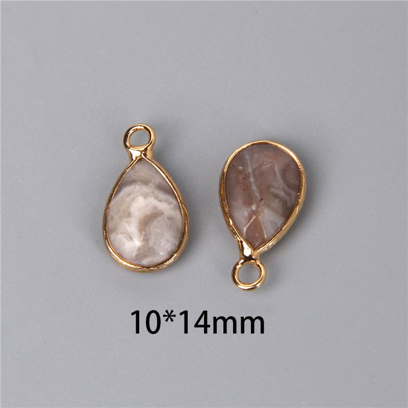 Natural Stone Charm Pendant Quartz Labradorite