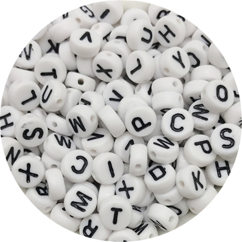 Letter Beads Oval Shape Mixed Alphabet