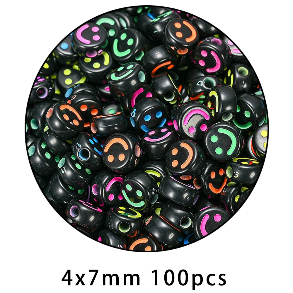 iYOE Mix Acrylic Smiley Beads Luminous Spacer Beads
