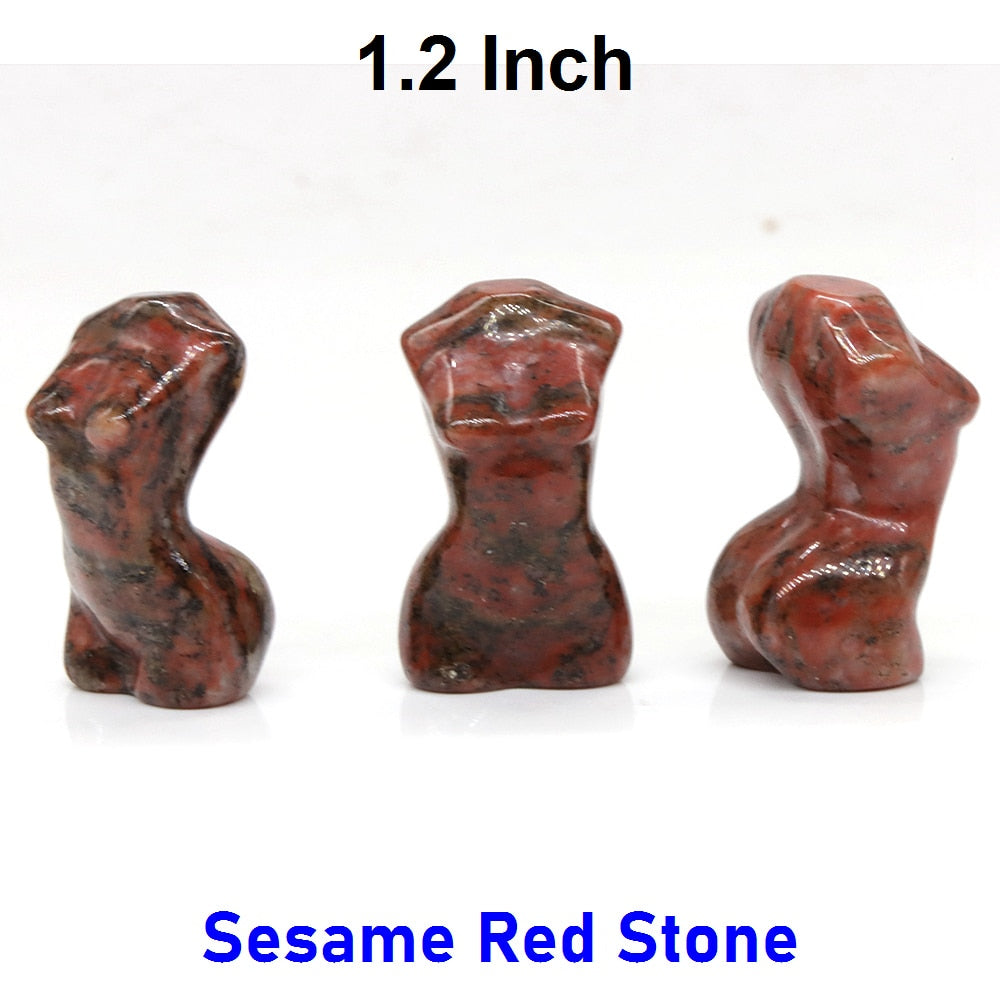 Stone Sex Lady Model Statue Mini Handmade Body Carved