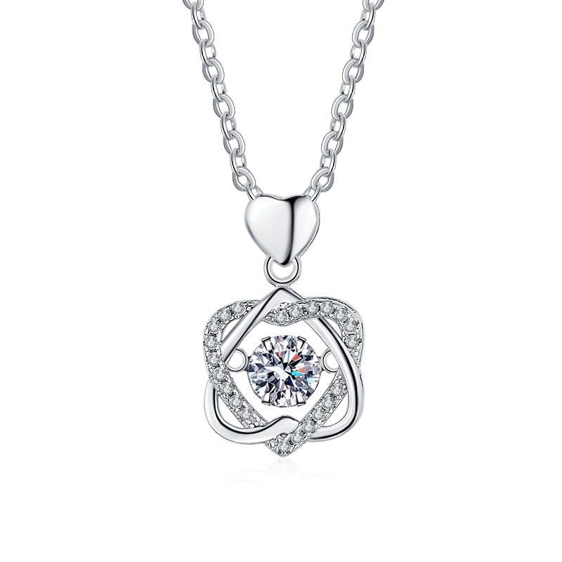 Moissanite Necklace for Women Sparkling Simulated