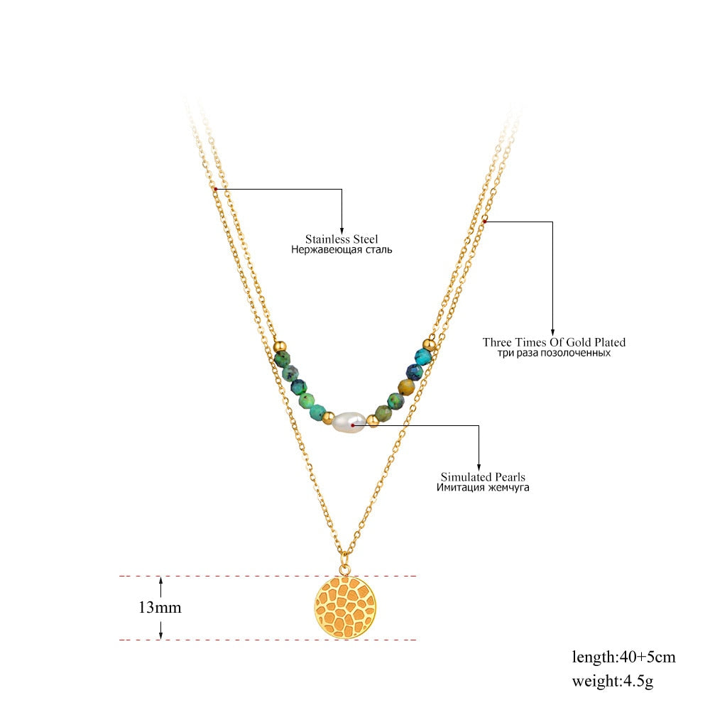 Double Layer Trendy White Pearl Pendant Necklaces