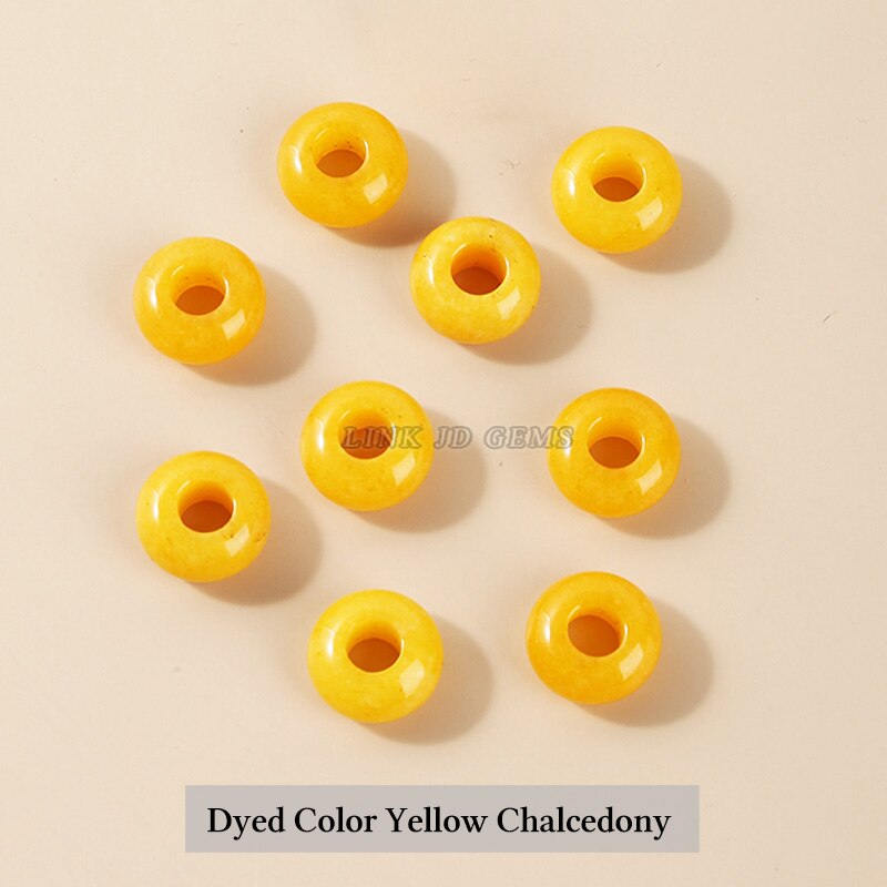 Natural Agate Jade Quartz Stone Big Hole Beads